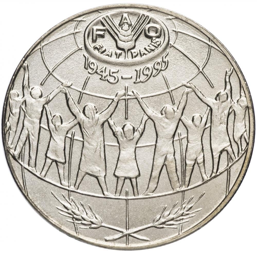 Коллекционная монета Андорра 25 сентим 1995 50 лет ФАО UNC (KM#109)