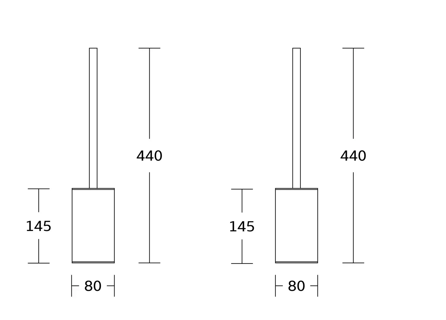Йоржик для унітазу VBI QUADRO підлоговий Chrome (VBI-040121CH) - фото 2