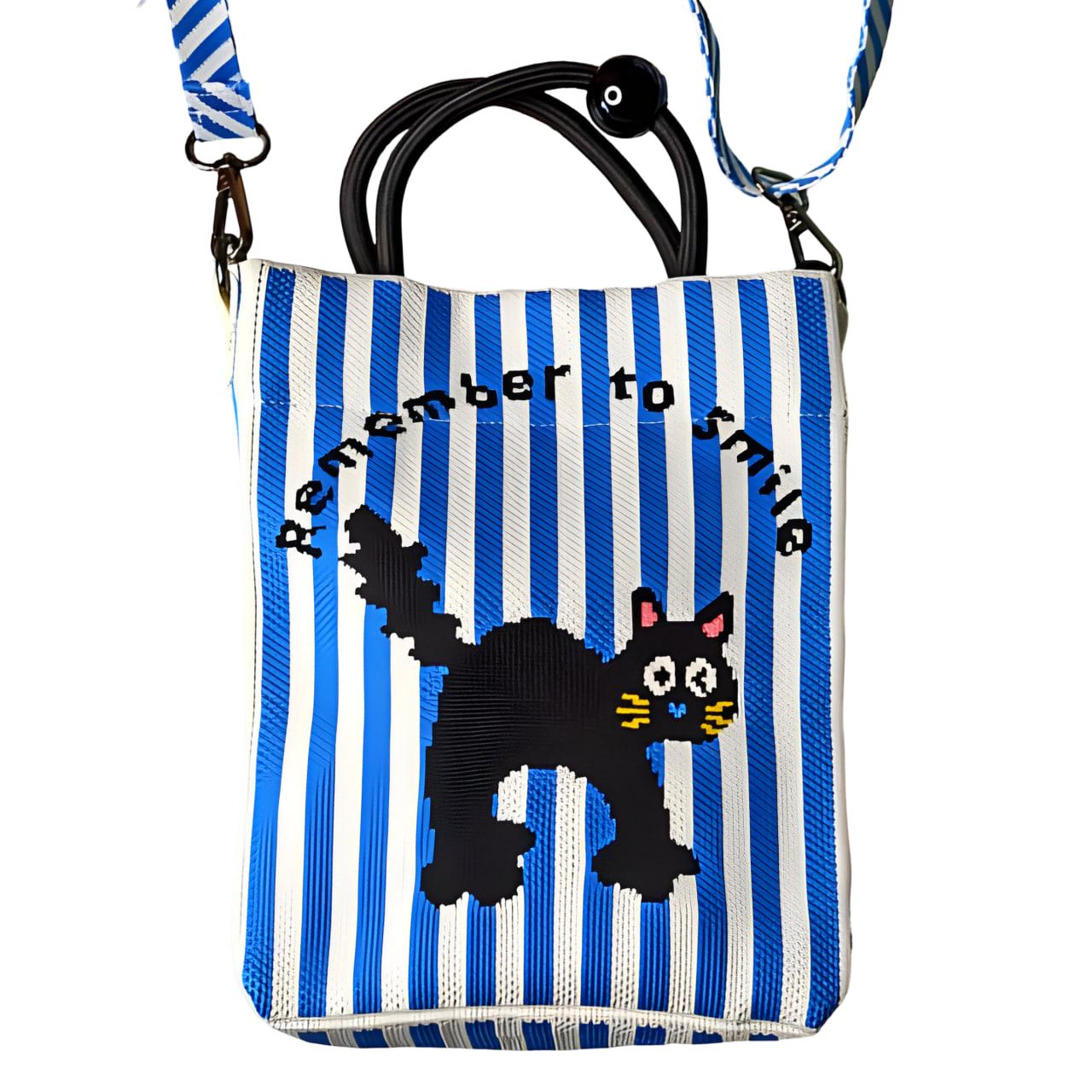 Мини-сумка текстильная Синий (25-552) - фото 1 Мини-сумка текстильная Синий (25-552) - фото 1