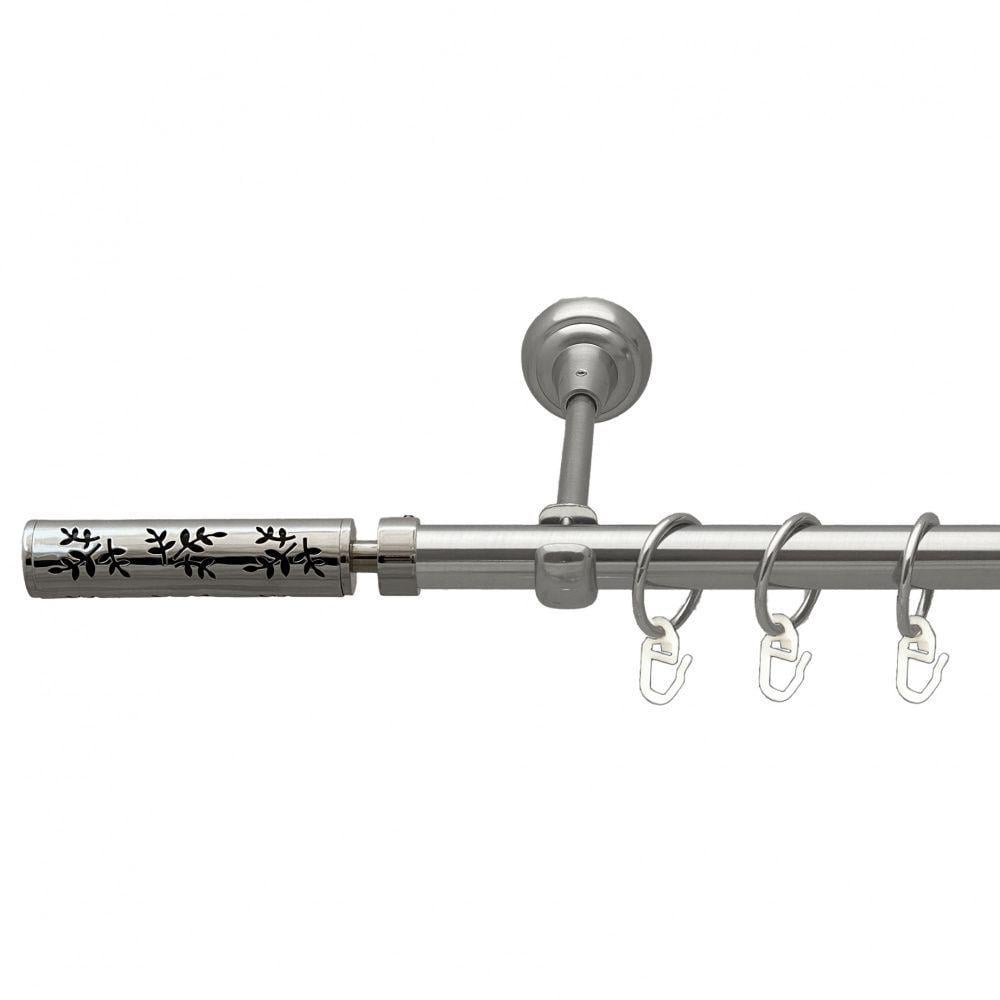 Карниз Orvit Апрілія металевий однорядний відкритий гладка труба кільце металеве 19 мм 300 см Нержавіюча сталь (00-00015929)