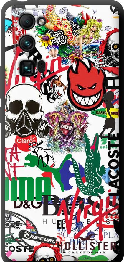 Чехол на Huawei Honor 30 Pro Many different logos (4022b-1920-42517)