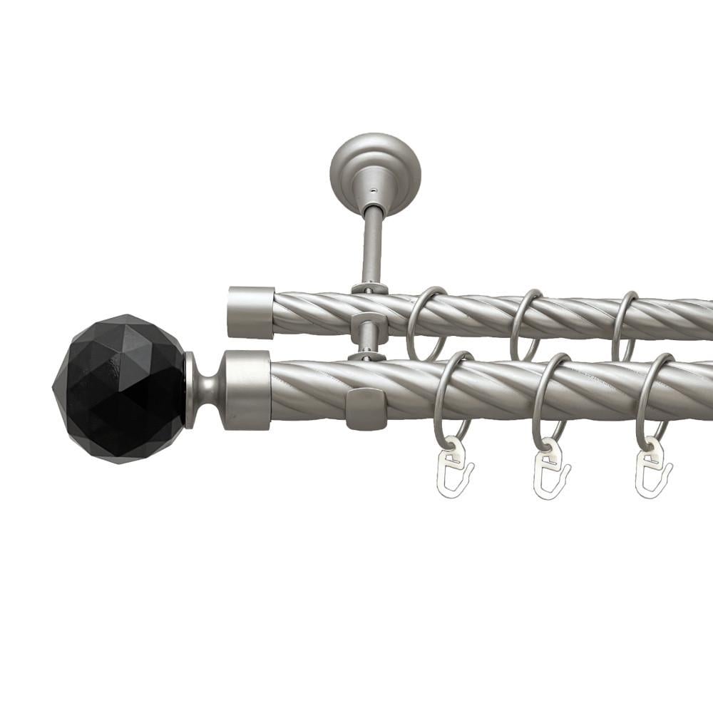 Карниз для штор Orvit Люмієра дворядний кручений 25/19 мм 200 см Сатин (00-00023693)