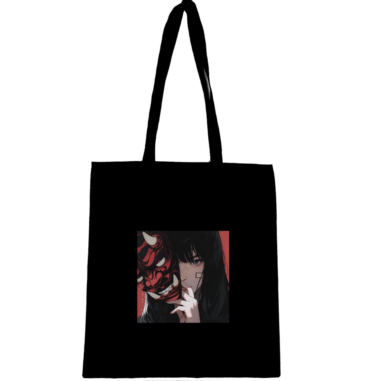 Эко-сумка с принтом котик Девушка в маске Хання (691)