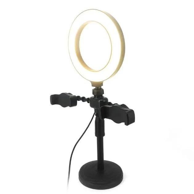 Кольцевая лампа настольная с двумя держателями для телефона 16 см (Ring Light 16) - фото 4 Кольцевая лампа настольная с двумя держателями для телефона 16 см (Ring Light 16) - фото 4
