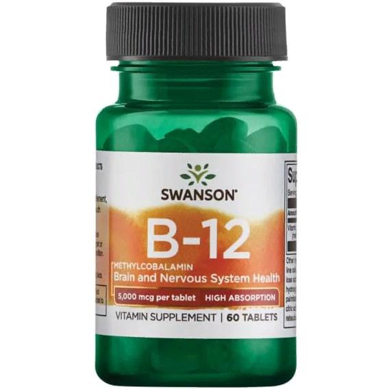 Метилкобаламин Swanson Vitamin B-12 Methylcobalamin High Absorption 5000 mcg 60 Tabs (SWA-02122)