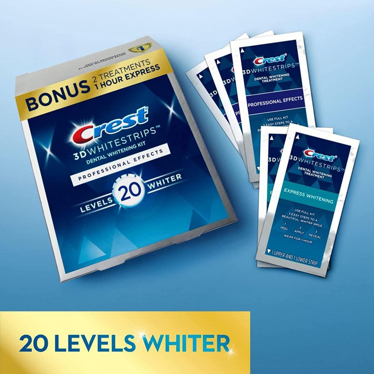 Смужки для зубів відбілюючі Crest 3D White Professional Effects Whitestrips Levels 20 Whiter 22 шт. (21682762) - фото 2