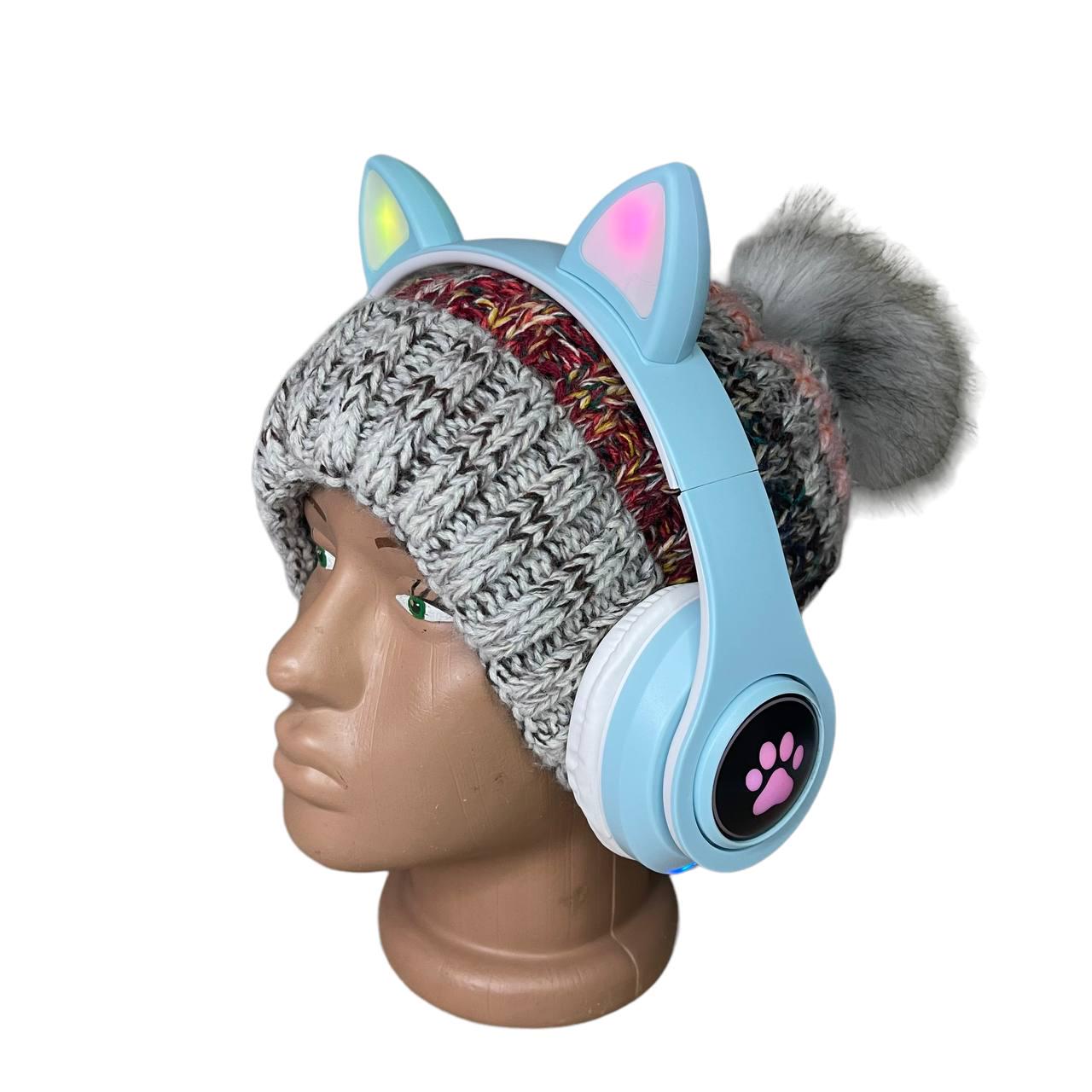 Наушники детские Cat Ear В39М подсветка/FM-радио/MicroSD/Bluetooth Голубой - фото 14