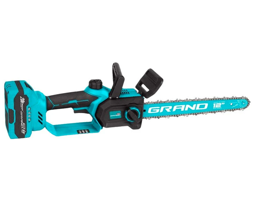 Пила цепная аккумуляторная Grand АПЦ-20V/12-4 PRO с 2 шинами 12" 300 мм и 2 аккумуляторами 20V/4 Ah (29710534) Пила цепная аккумуляторная Grand АПЦ-20V/12-4 PRO с 2 шинами 12" 300 мм и 2 аккумуляторами 20V/4 Ah (29710534)