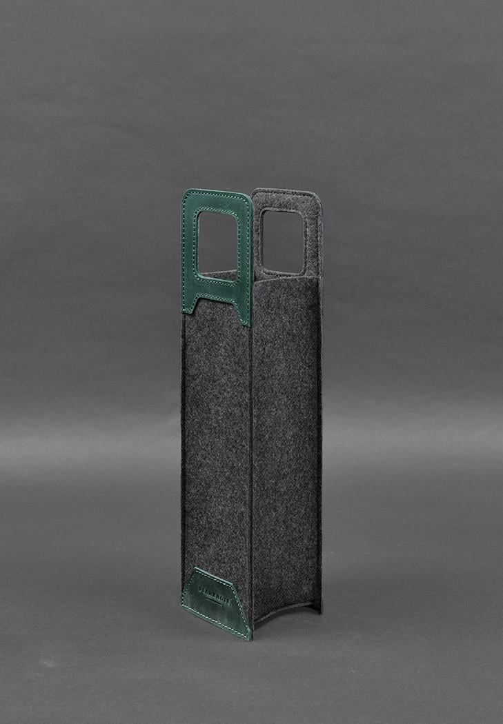 Чохол для вина 1.0 із фетру зі шкіряними вставками Crazy Horse Зелений (A-027931) - фото 5 Чохол для вина 1.0 із фетру зі шкіряними вставками Crazy Horse Зелений (A-027931) - фото 5