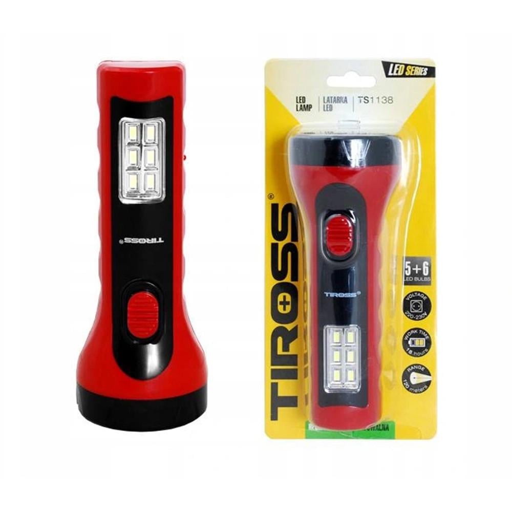 Ліхтар акумуляторний Tiross TS-1138N LED із зарядним пристроєм Червоний (2081517837) - фото 2 Ліхтар акумуляторний Tiross TS-1138N LED із зарядним пристроєм Червоний (2081517837) - фото 2