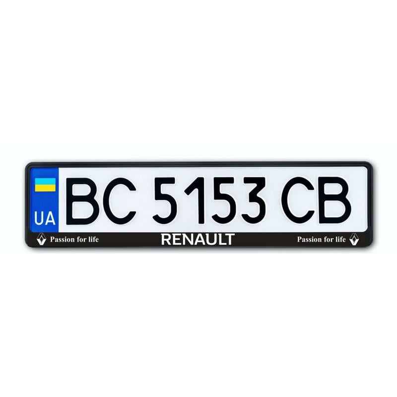 Рамка номерного знака CarLife для Renault Черный (NH184)