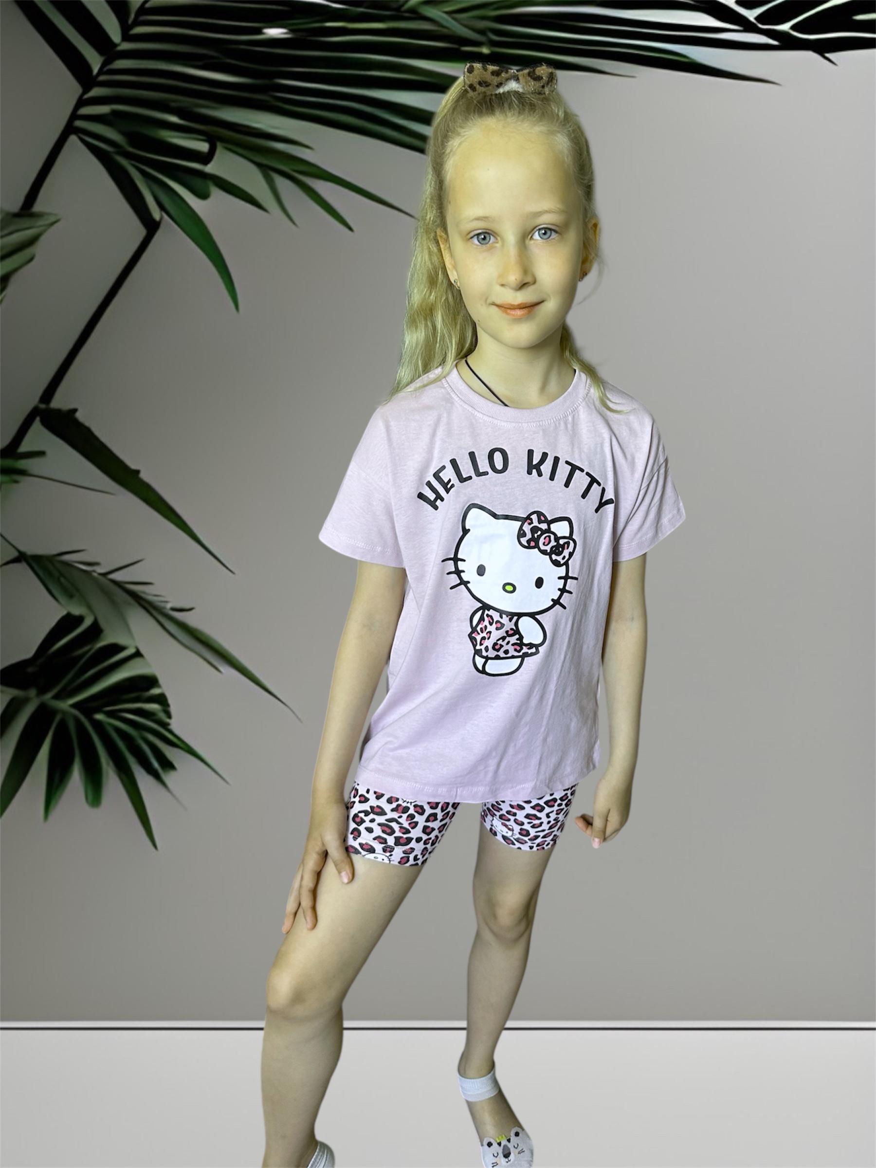 Костюм Hello Kitty футболка і шорти 6/8 років 122-128 см Фіолетовий