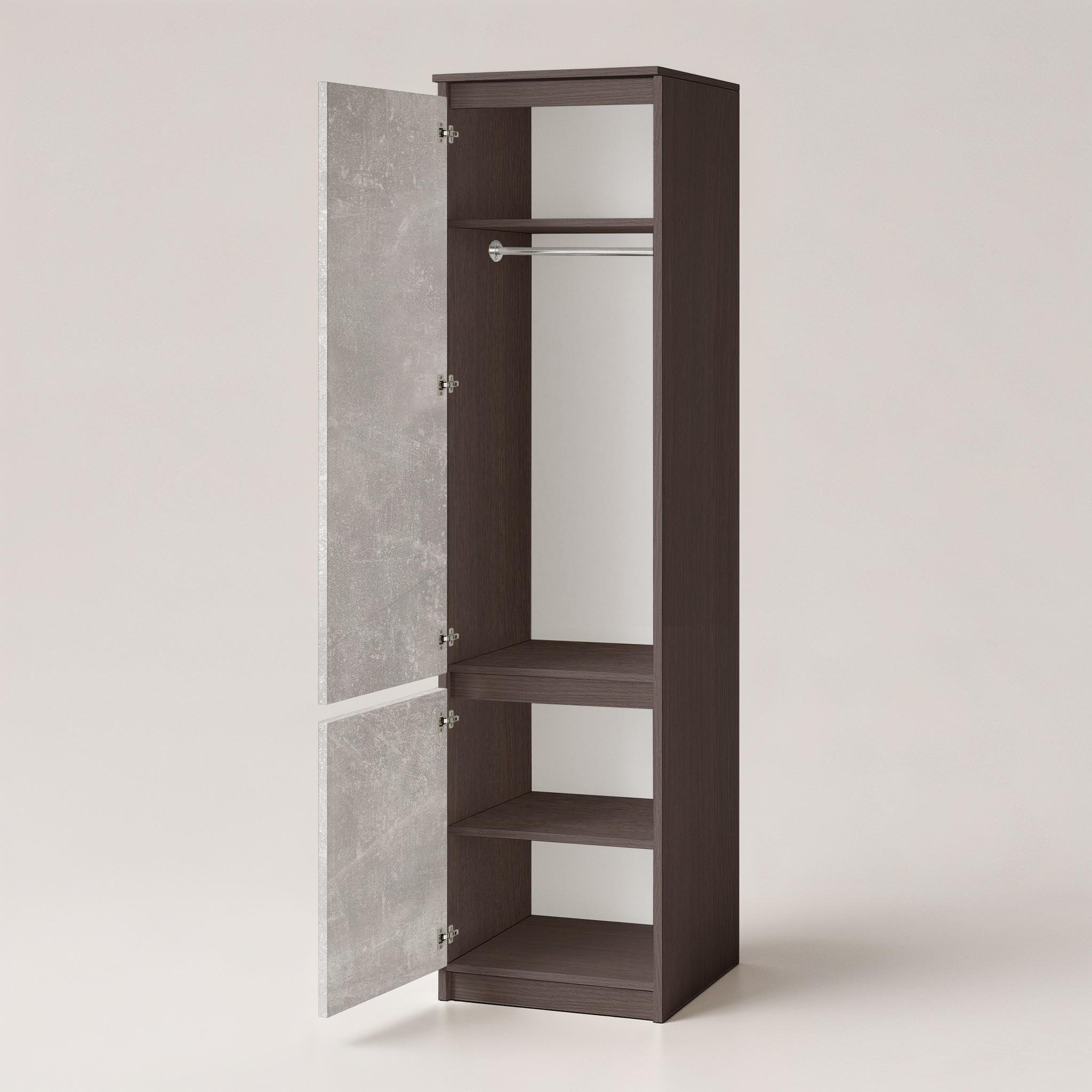 Шафа-пенал зі штангою T-218 500х498х2117 мм Венге Магія/Бетон - фото 2