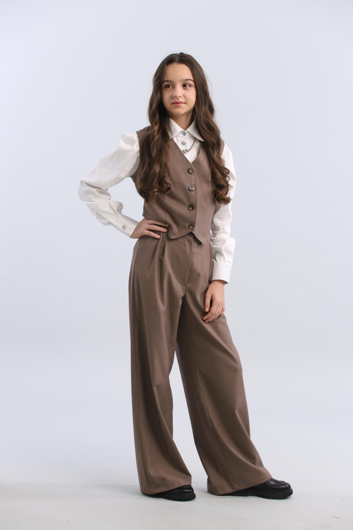 Комплект для девочки школьный IRmAS 1235 146 см Мокко