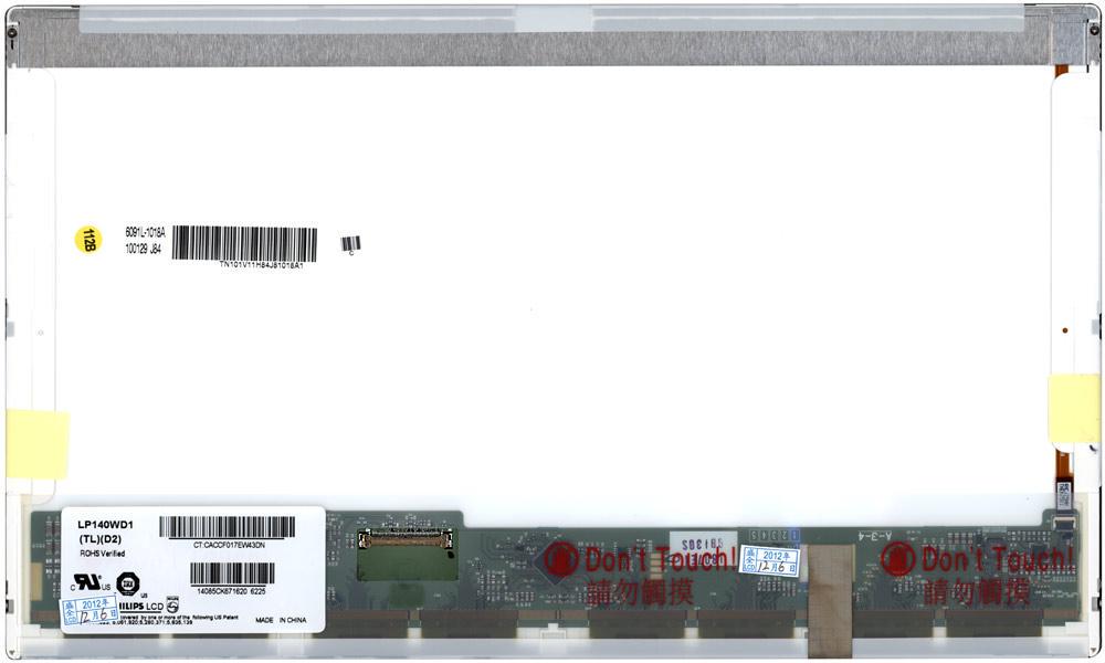 Матрица для ноутбука 14,0" Normal 40 pin слева 1600x900 LED без креплений глянцевая для LG/Philips LP140WD1-TLD2