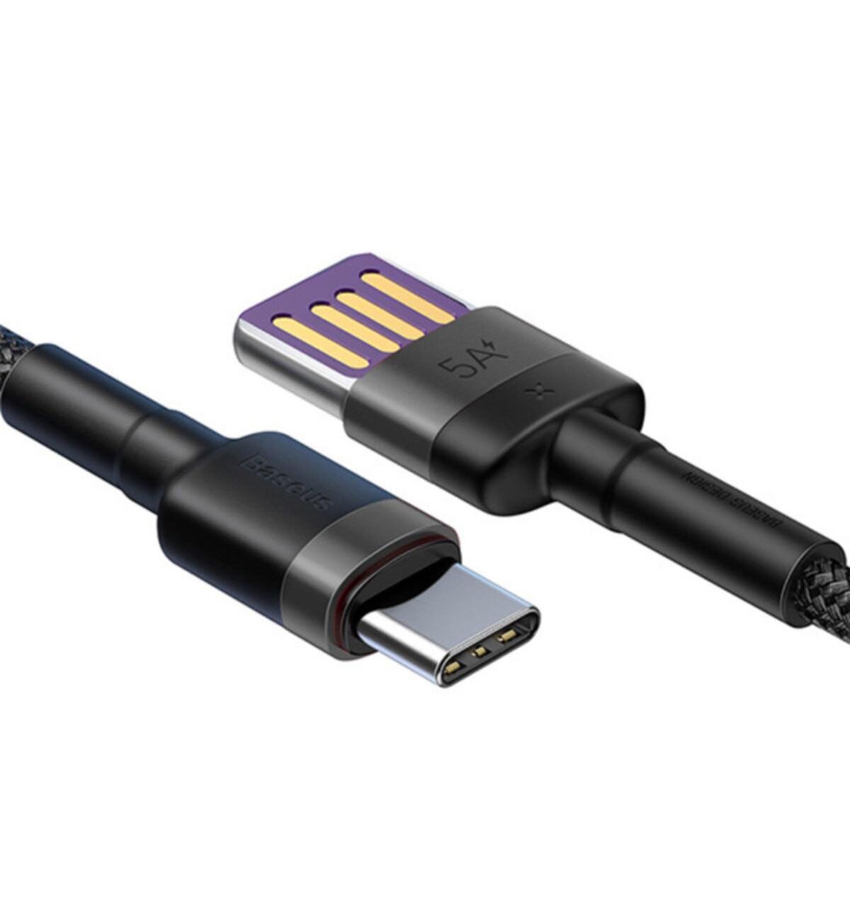 Кабель для зарядки телефона/смартфона Baseus Cafule USB-Type-C 40 Вт 1 м Чорний/Сірий (CATKLF-PG1) - фото 2