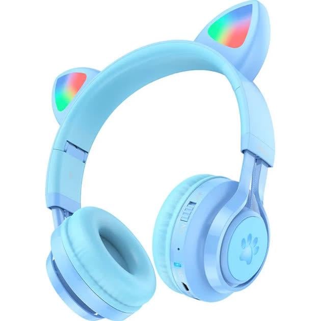 Наушники Hoco W39 Cat Ear Bluetooth 5,3 Wireless Blue