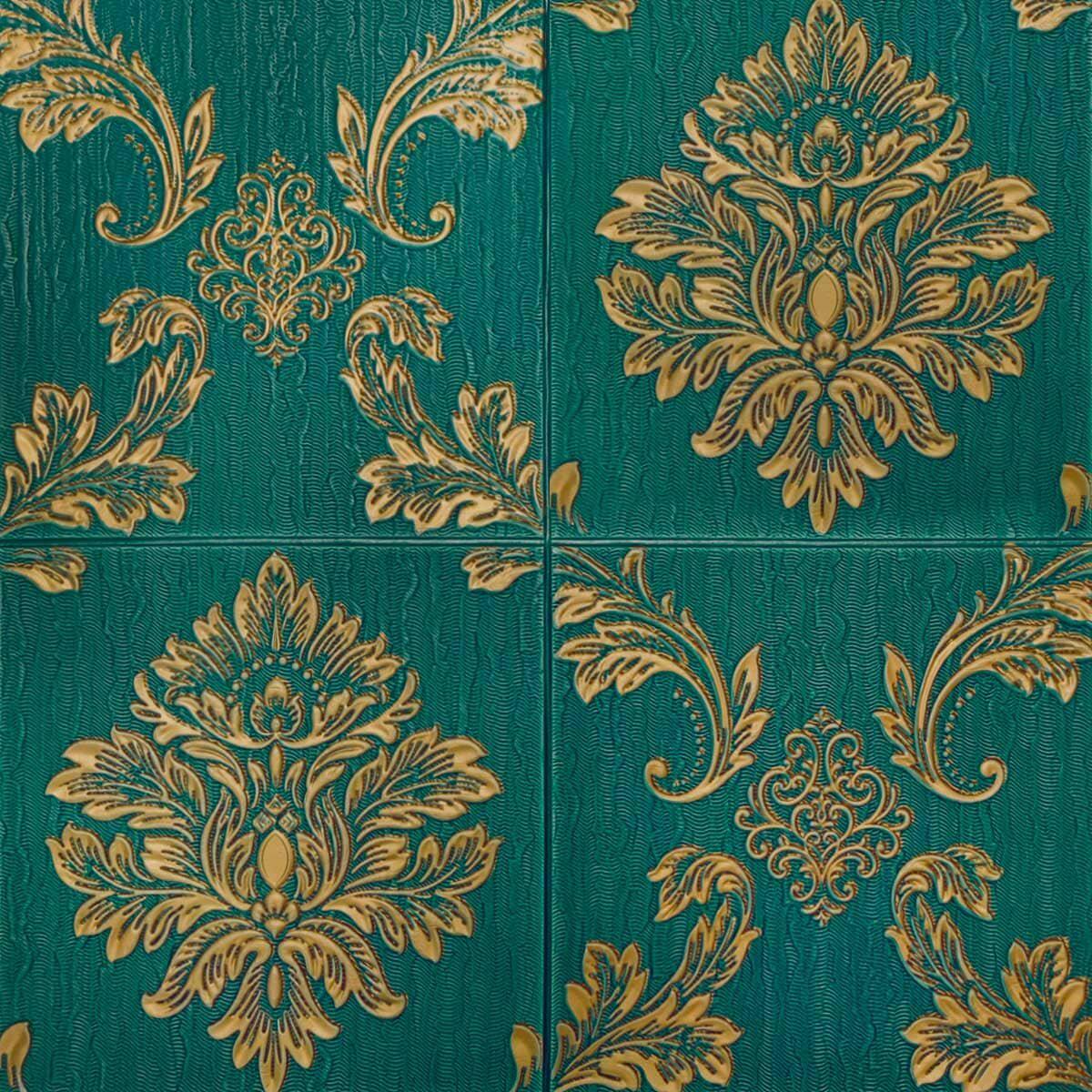 Панель самоклеящаяся декоративная 3D винтаж 700x700x5 мм Бирюзовый (408 SW-00000760)