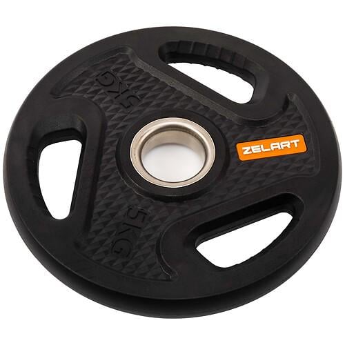 Диски композитные Zelart TA-4791-5 с тройным хватом и металлической втулкой 5 кг Черный (32511067)