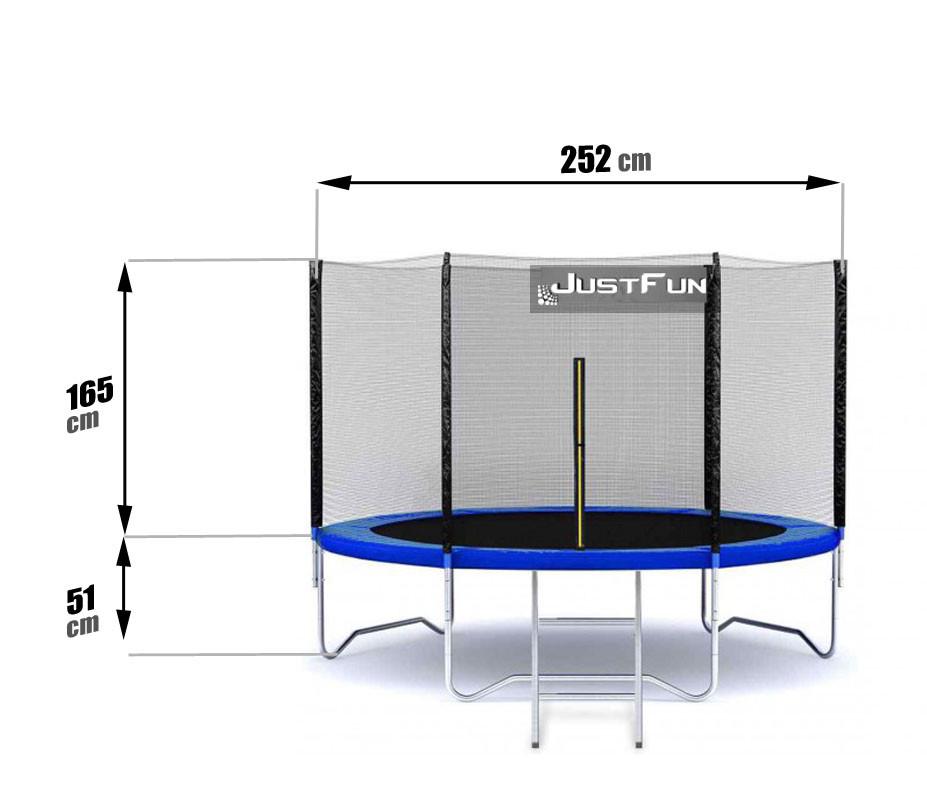 Батут дитячий Just Fun із захисною сіткою і драбинкою спортивний 252 см (65800) - фото 2