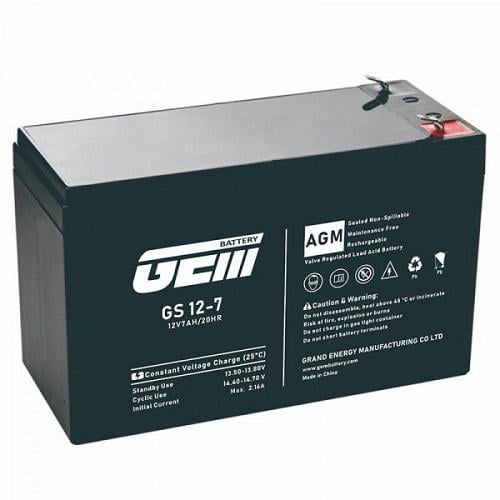 Аккумулятор для ИБП GEM Battery GS12-7 AGM 12V 7A Black (10920888)