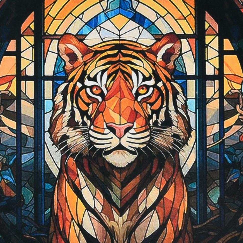 Алмазна мозаїка Strateg Могутній погляд 30х30 см Різнокольоровий (VM-127-A-369)