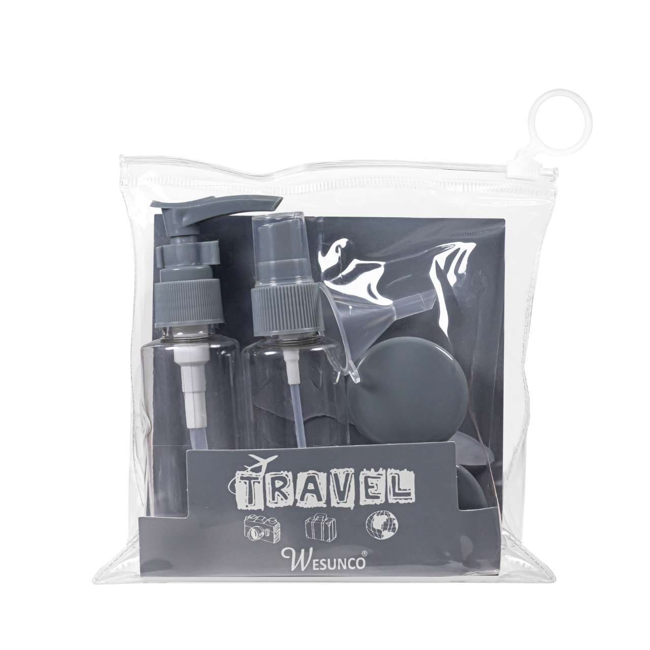 Набір дорожній ємностей для косметики WH Travel Bottles Set 4 шт. Сірий (13348206)