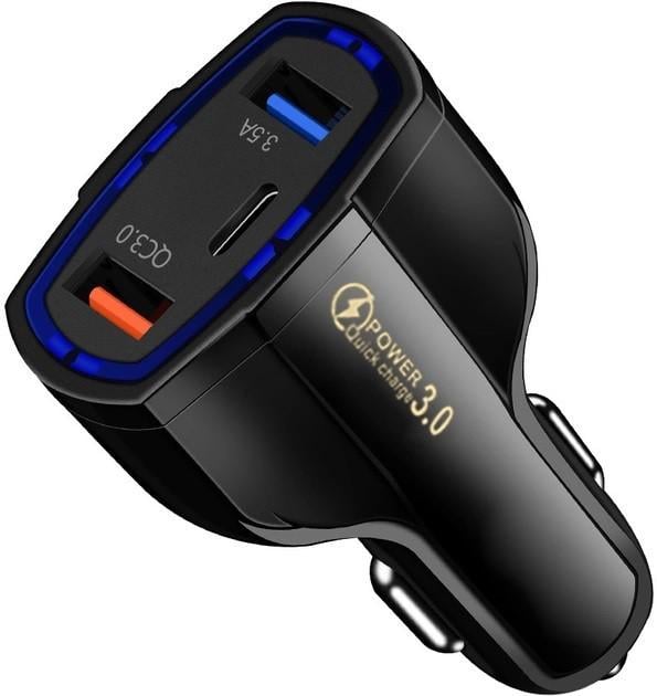 Зарядное устройство автомобильное TRw 2USB Type-C PD35W QC 3.0 Black (HP050553) Зарядное устройство автомобильное TRw 2USB Type-C PD35W QC 3.0 Black (HP050553)