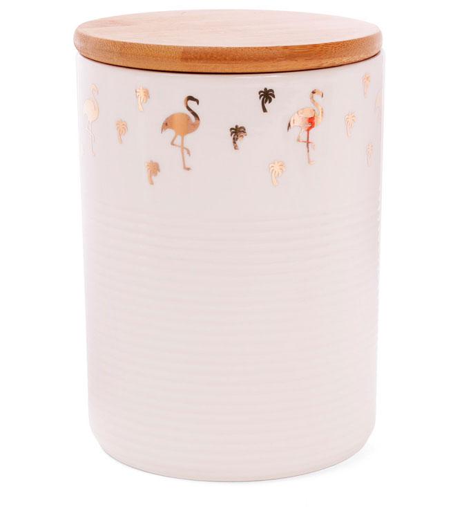 Банка ВonaDi Фламинго 945191 1 л с бамбуковой крышкой (100516)