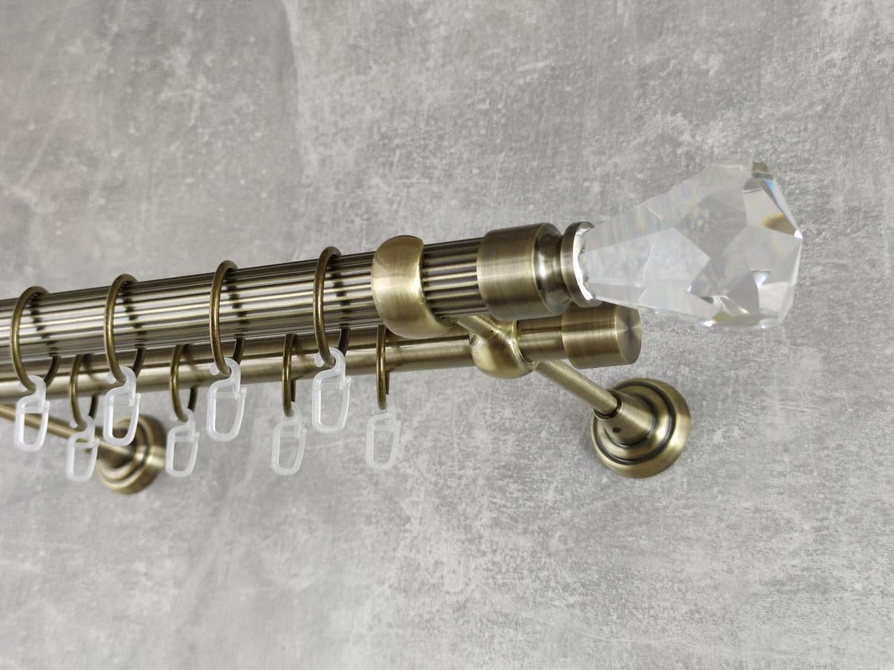 Карниз MStyle металлический для штор двухрядный Лучетта 25/19 мм рифленый 200 см Антик (5012629)