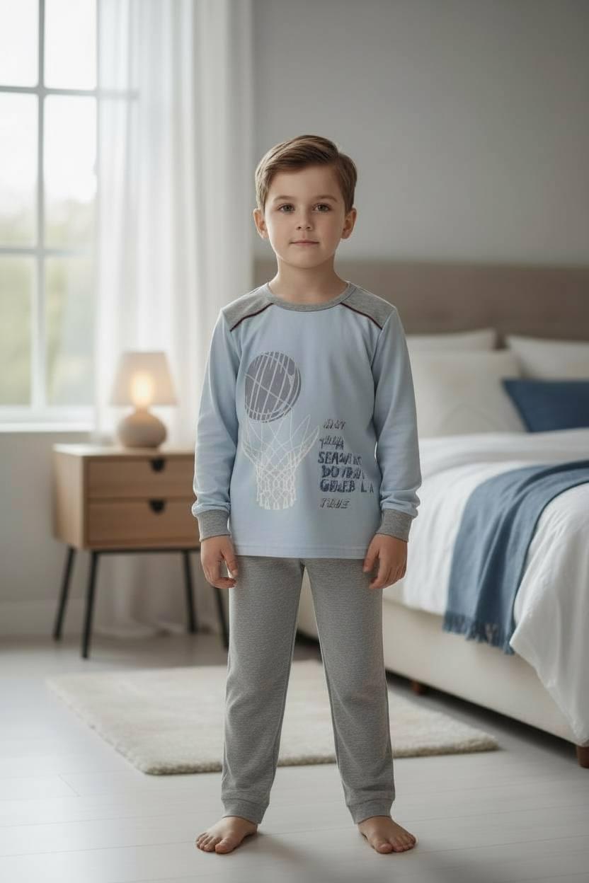 Домашний костюм-пижама для мальчика BAYKAR Basketball р. 3 98-104 см 3-4 года Голубой (9088-207) Домашний костюм-пижама для мальчика BAYKAR Basketball р. 3 98-104 см 3-4 года Голубой (9088-207)