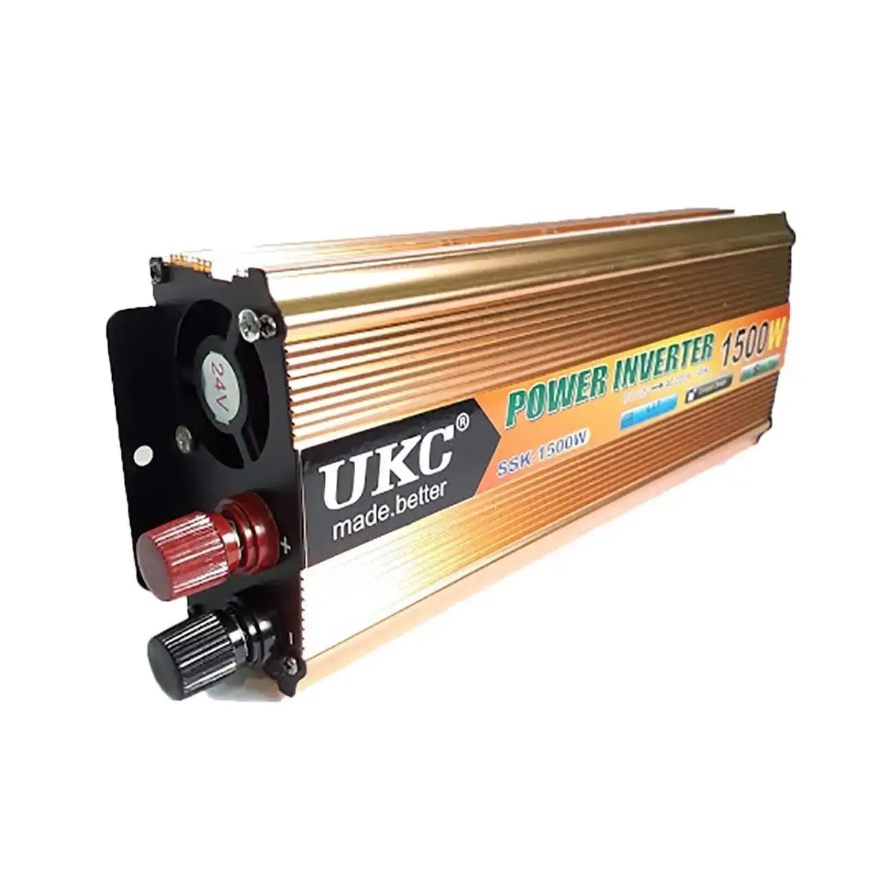 Преобразователь автомобильного тока UKC 12-220 V 1500 W Gold (59305555555) - фото 2