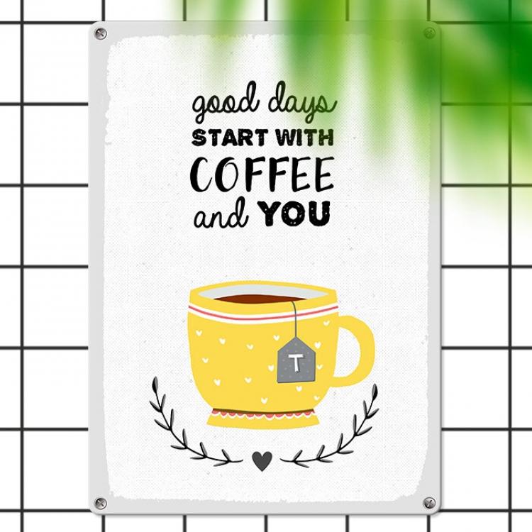 Табличка интерьерная металлическая "Good days start with coffee and you" Табличка интерьерная металлическая "Good days start with coffee and you"