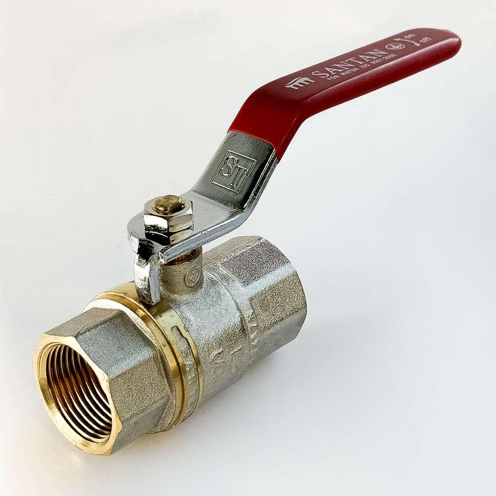 Кран шаровой для воды SANTAN PREMIUM 600 3/4" внутренний-внутренний Красный (57157) Кран шаровой для воды SANTAN PREMIUM 600 3/4" внутренний-внутренний Красный (57157)