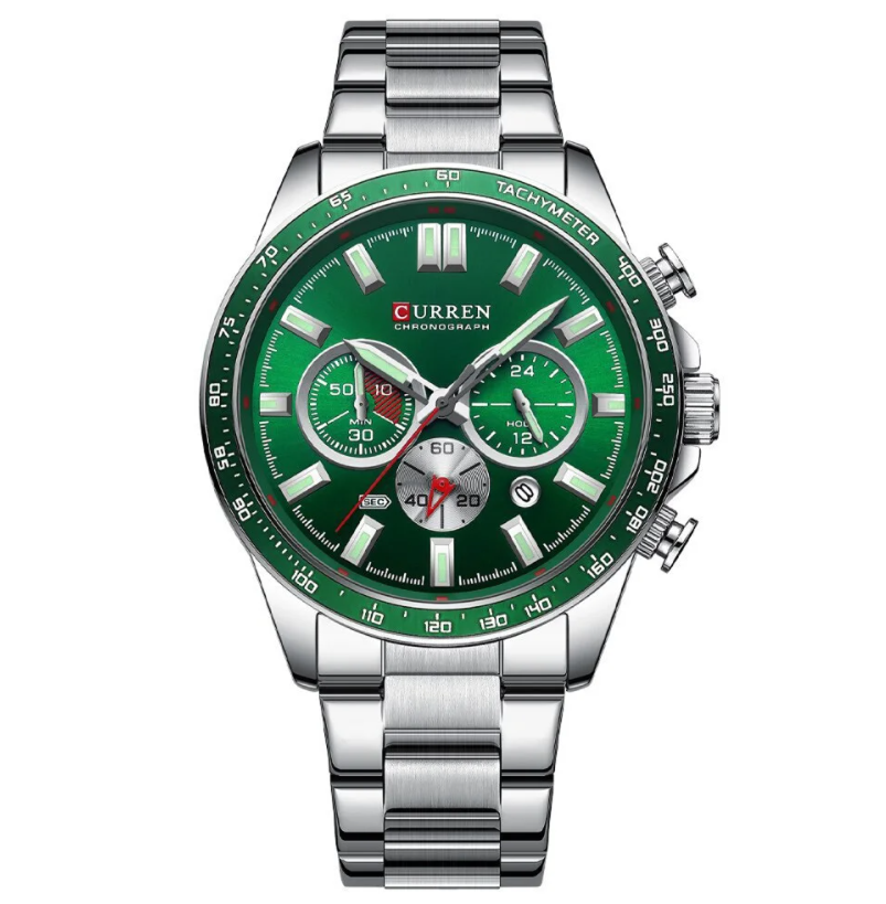 Наручний годинник Curren 8418 Silver/Green