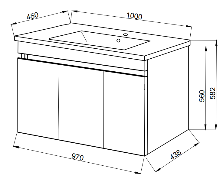 Тумба ЮВВІС Монако ТП-11 100 см з умивальником Vesta (14642417) - фото 3