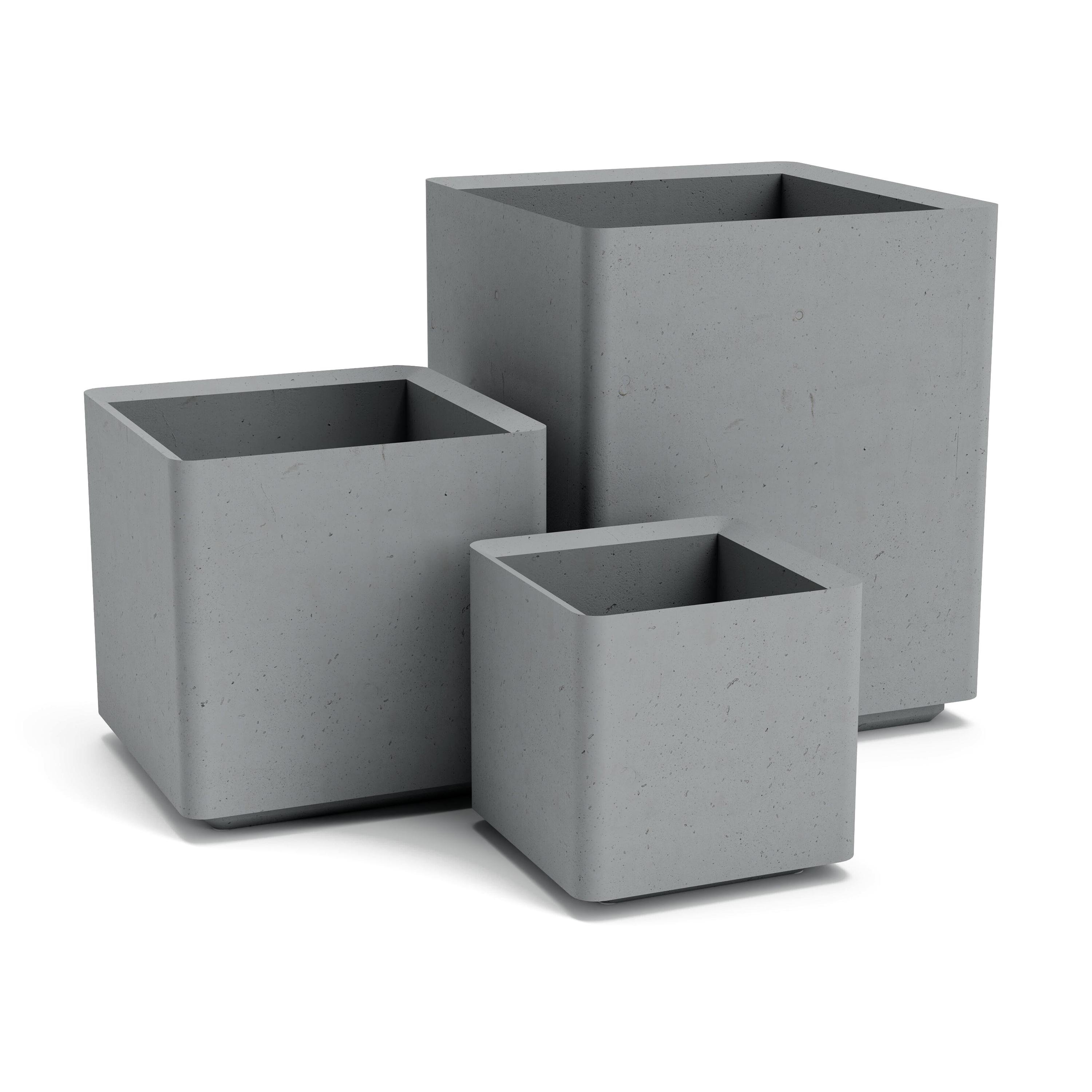 Горщик бетонний Міцно Квадро L 800х800х800 мм Сірий (10358) - фото 2 Горщик бетонний Міцно Квадро L 800х800х800 мм Сірий (10358) - фото 2