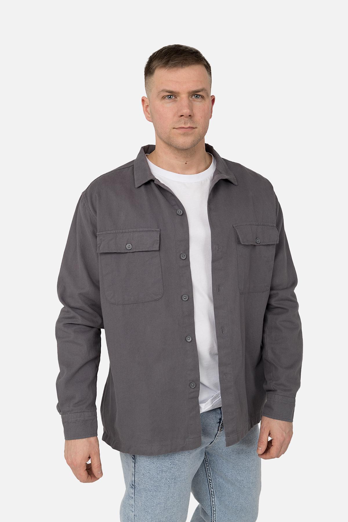 Рубашка с длинным рукавом ЦБ-00271794 мужская р. 48 Серый (SKT001049578)