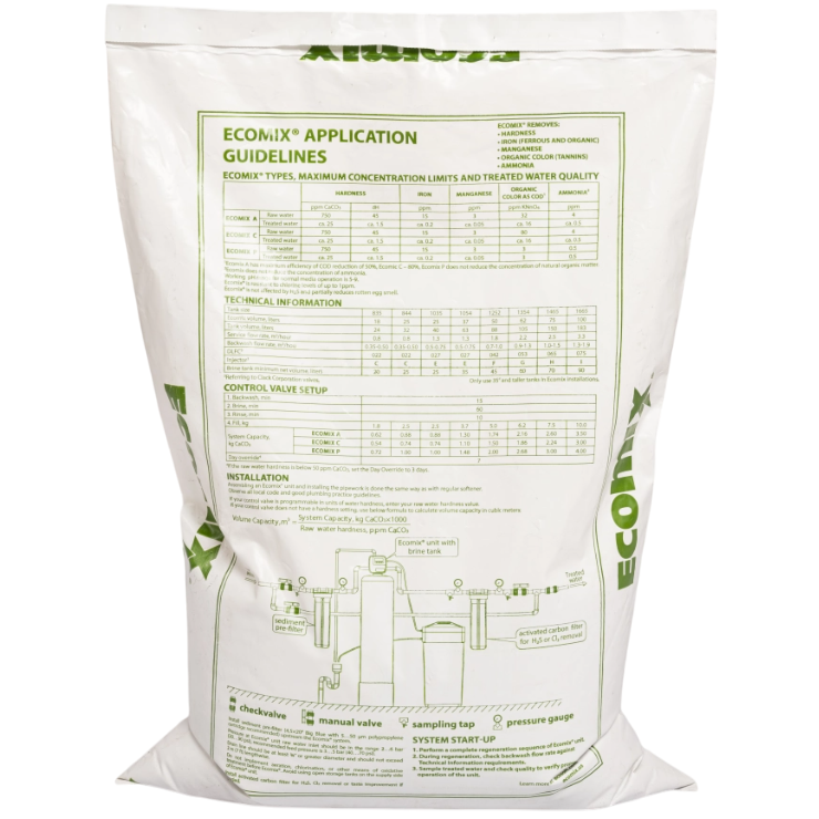 Фильтрующая засыпка комплексной очистки воды Ecomix Р 12 л (2501) - фото 2