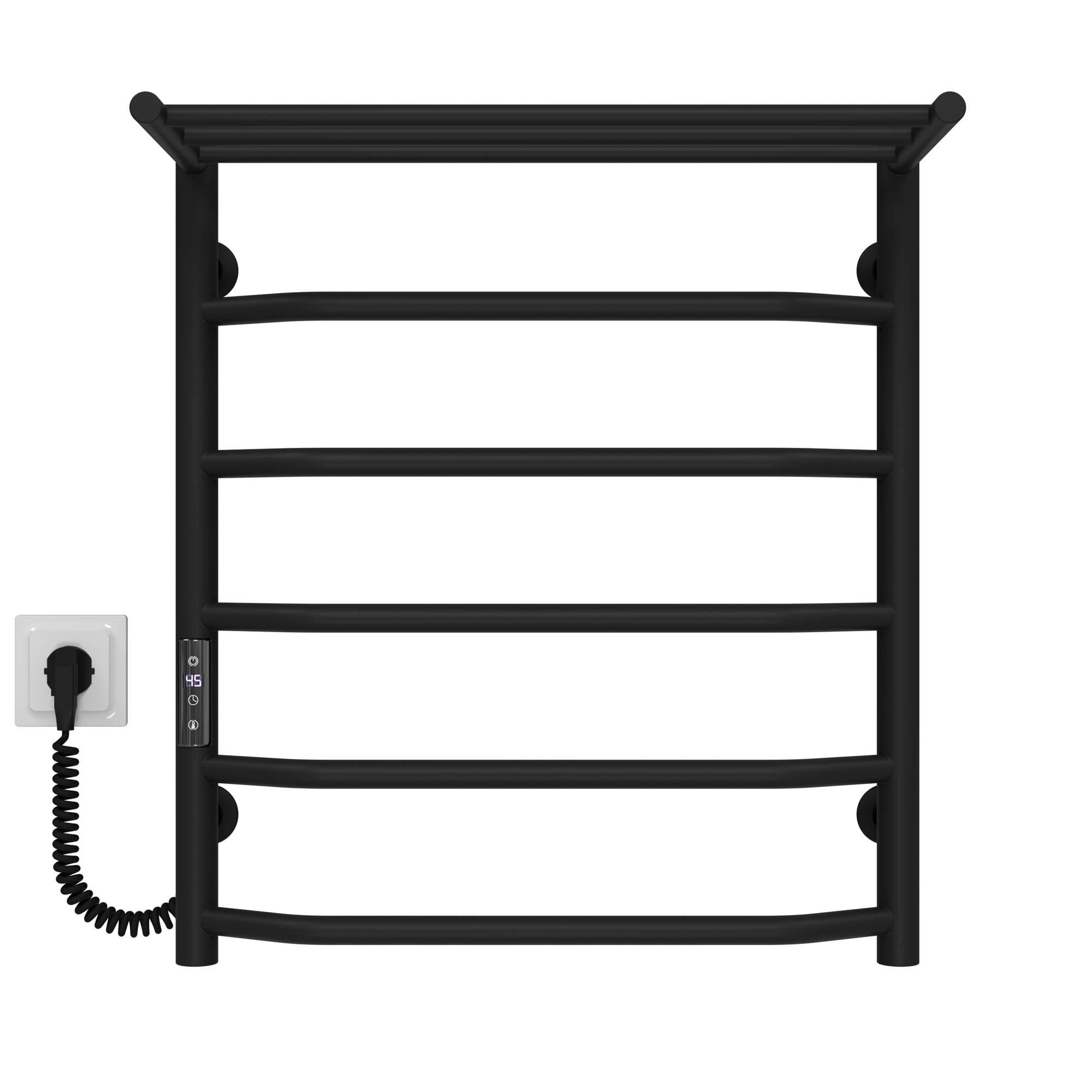 Полотенцесушитель электрический Deffi Трапеция П6 JD03 левое подключение нержавеющая сталь 500x600 мм Черный (C.TP.60.50.6.EBL1)