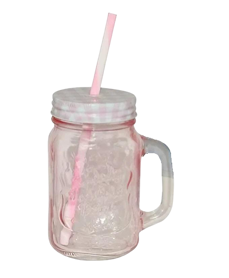 Чашка-банка Stenson R29813 600 мл с крышкой и трубочкой (10503704)