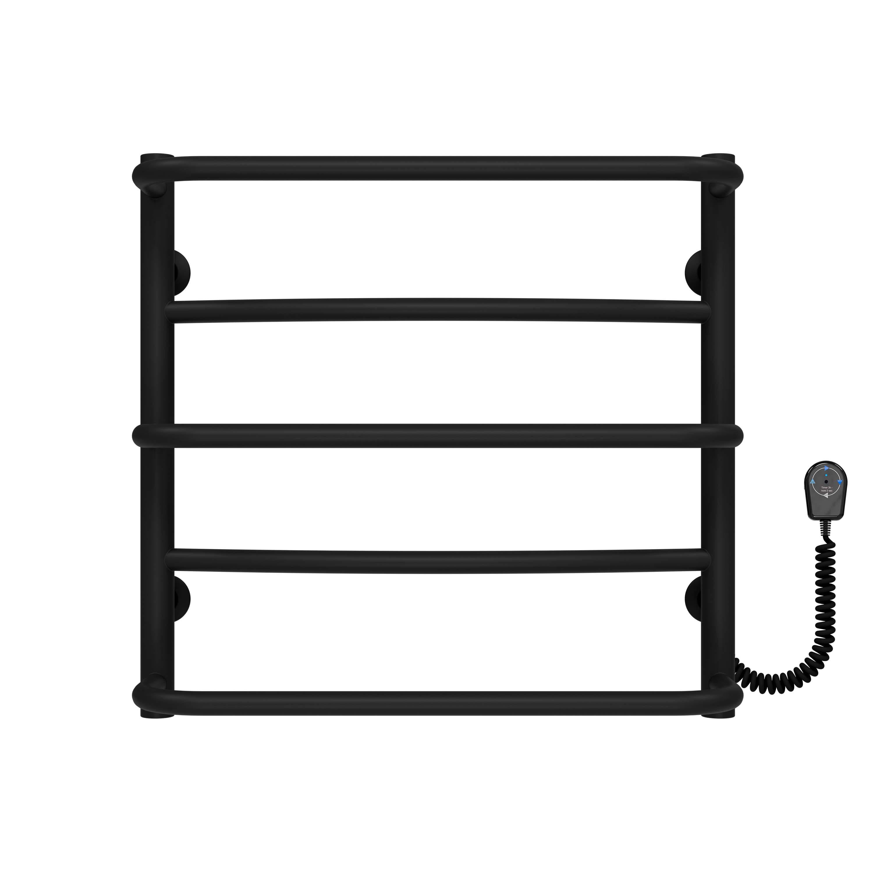 Полотенцесушитель электрический Deffi Аквамикс П5 EF16 правое подключение нержавеющая сталь 500х500 мм Черный (C.AM.50.50.5.EBR5)
