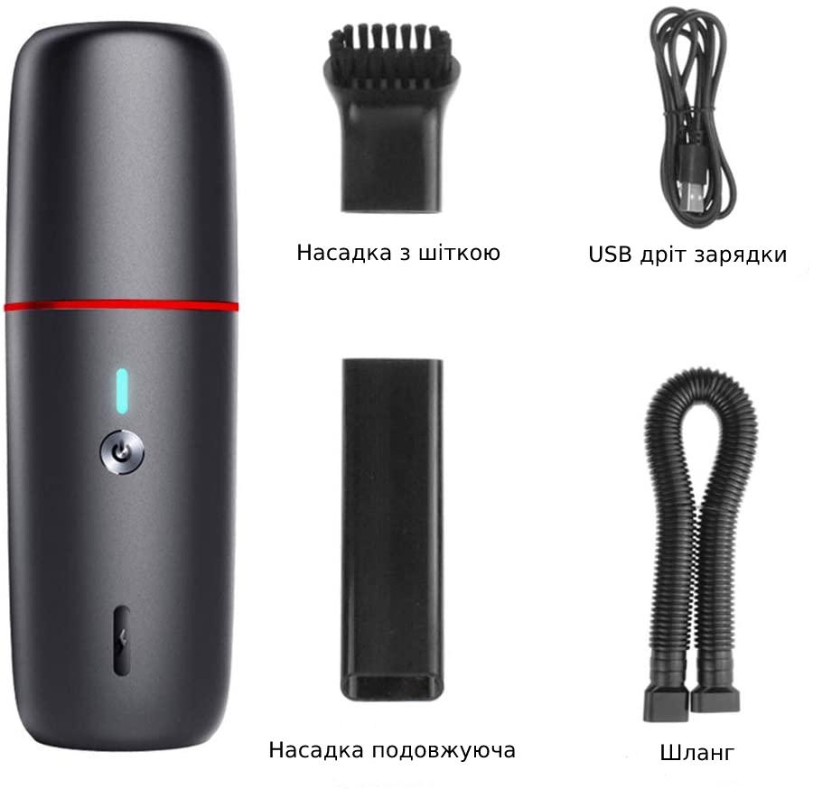 Автомобильный пылесос с аккумулятором Handheld Vacuum Cleaner Черный (nv08-b) - фото 3