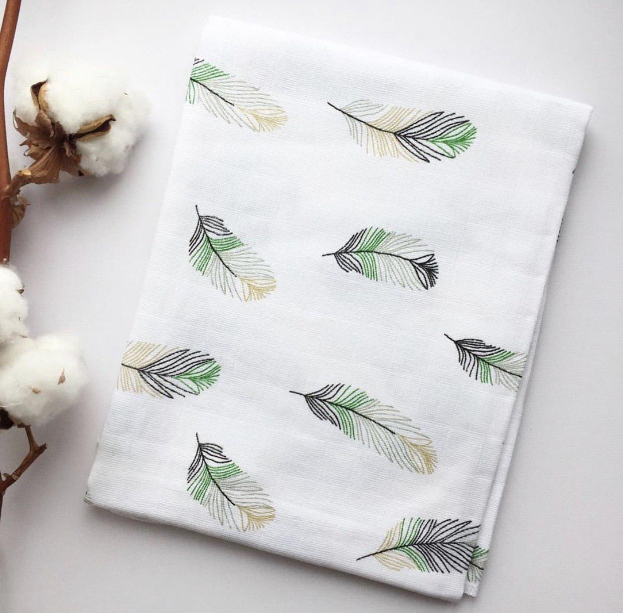 Пеленка многоразовая Перья зелени №23 непромокаемая (142641)