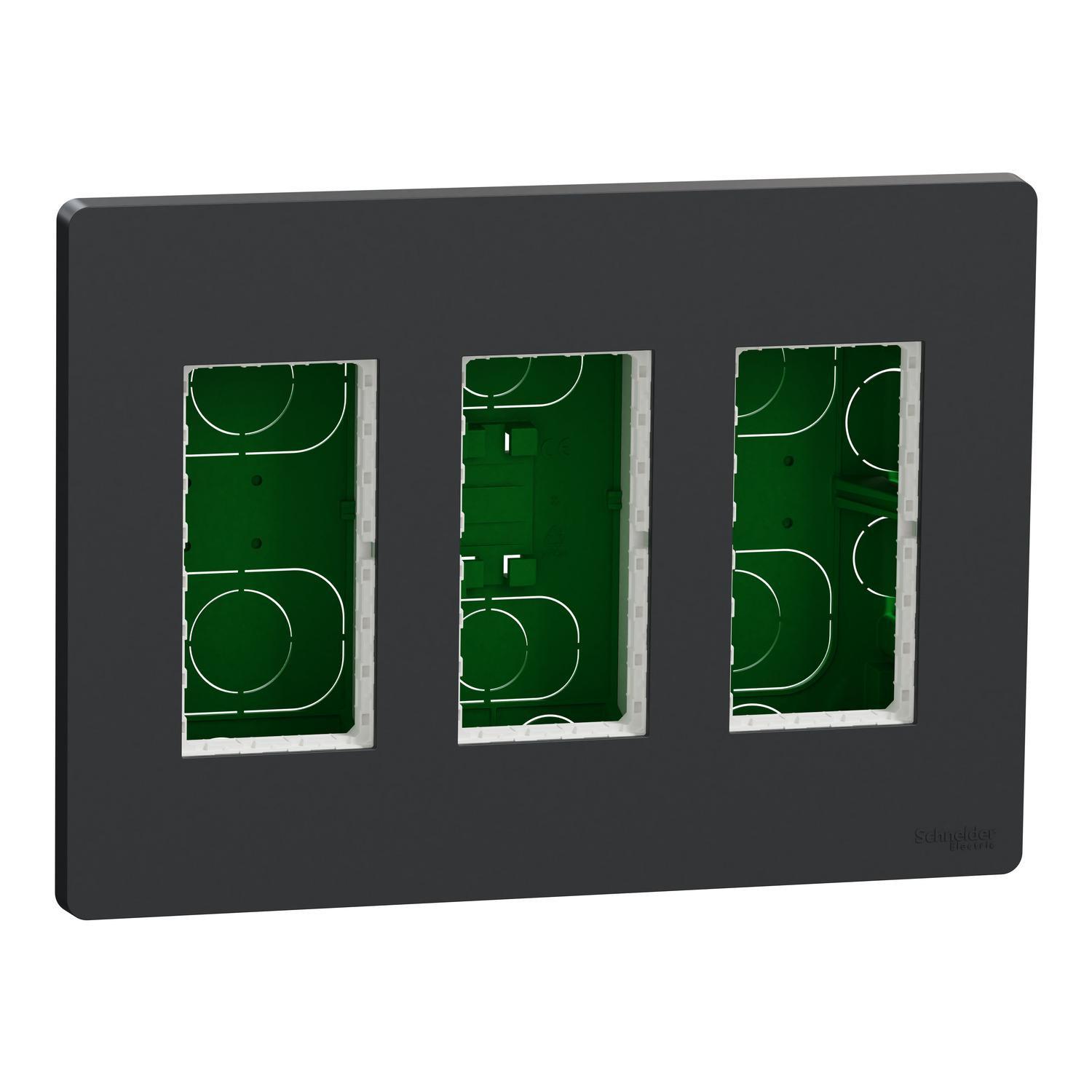 Блок Unica System+ скрытая вставка 3х2 Антрацит (NU173454)