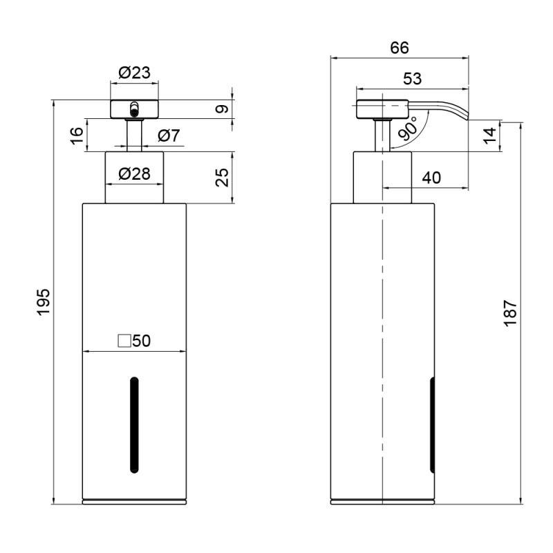 Дозатор для жидкого мыла квадратный Q-tap Liberty ANT 1152-2 - фото 2