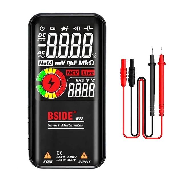 Мультиметр интеллектуальный BSIDE S11 NCV цветной цифровой DC/AC Black (13248783) Мультиметр интеллектуальный BSIDE S11 NCV цветной цифровой DC/AC Black (13248783)