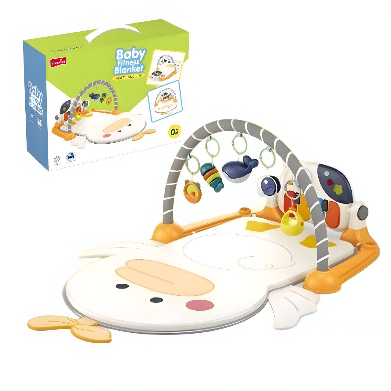 Развивающий коврик 6657/12/2 2в1/бизиборд/погремушки-подвески/пианино/мелодии/в коробке (25108690)