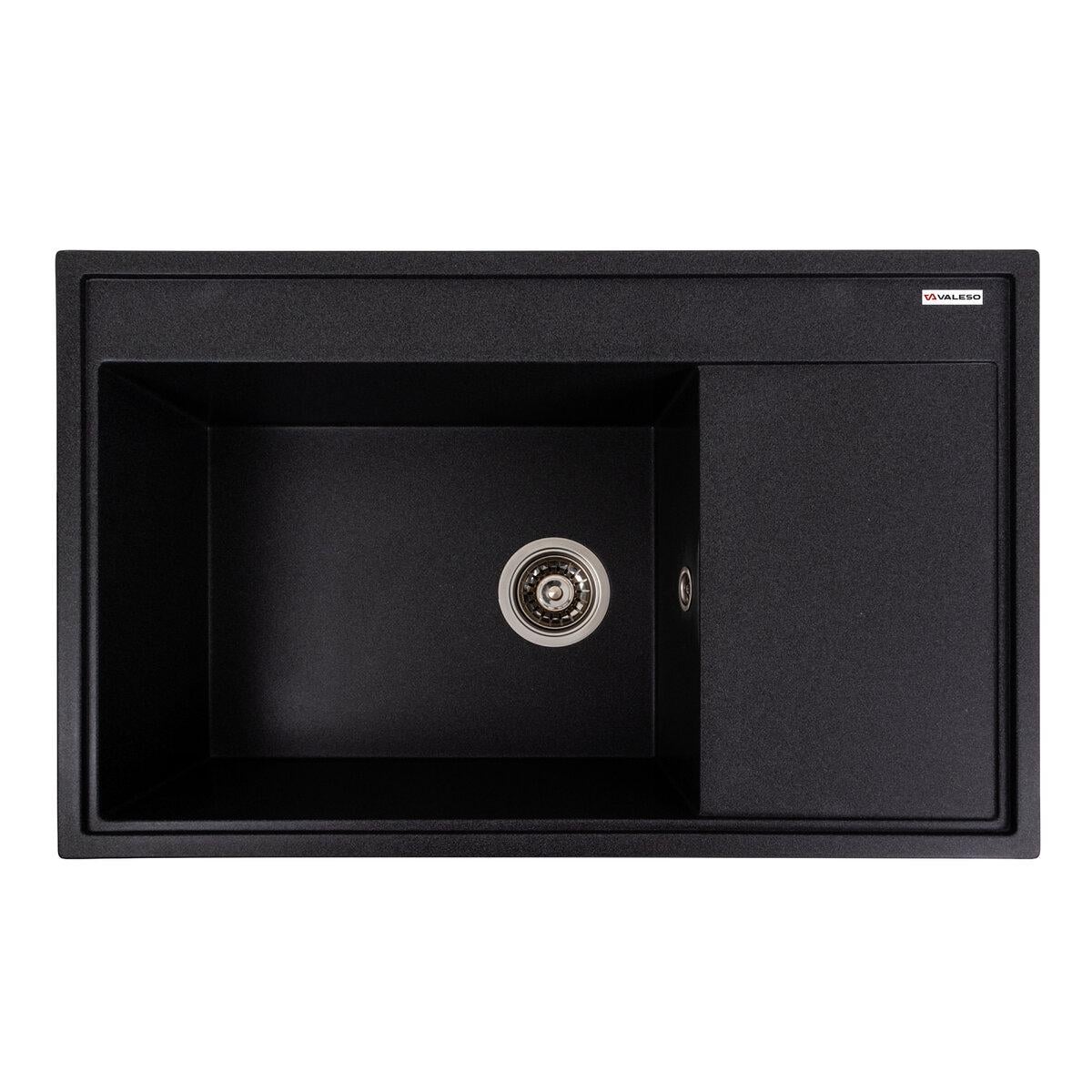 Мойка для кухни гранитная врезная Valeso Azurit прямоугольная 790x500 мм Карбон матовый (SP000047441)