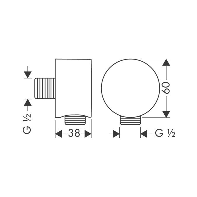 Підключення душового шлангу Hansgrohe Fixfit de Luxe E 27454670 Чорний (113632) - фото 2